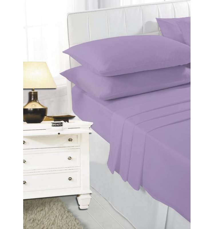 Homesley Cotton Blend/Polyester Flat Sheet, Single (3'), Lilac