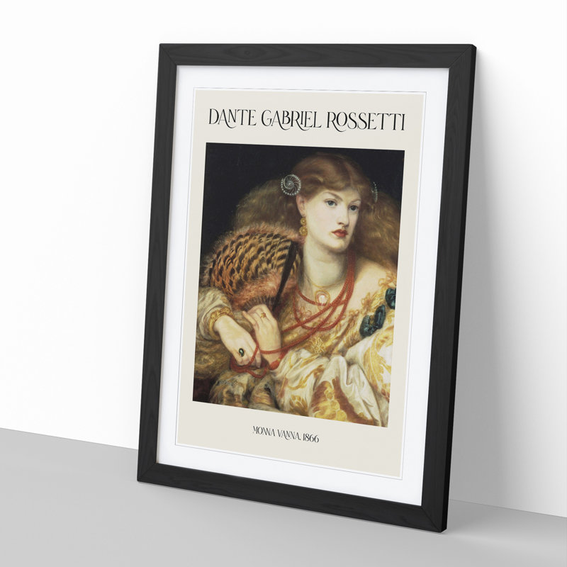 Monna Vanna by Dante Gabriel Rossetti - Picture Frame Painting, 36cm H x 27cm W x 2cm D, Black
