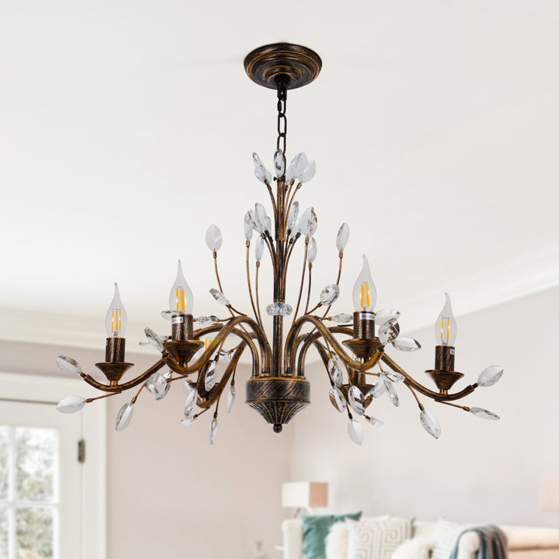 Lustre rétro avec luciole 27,5 po Gurminder, Cuivre antique