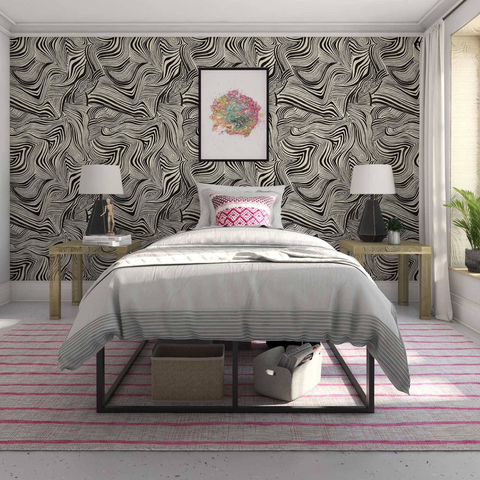 Novogratz Zebra Marble Self-Adhesive Wallpaper Roll
