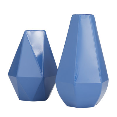 Metal Geometric Decorative Vase Set
