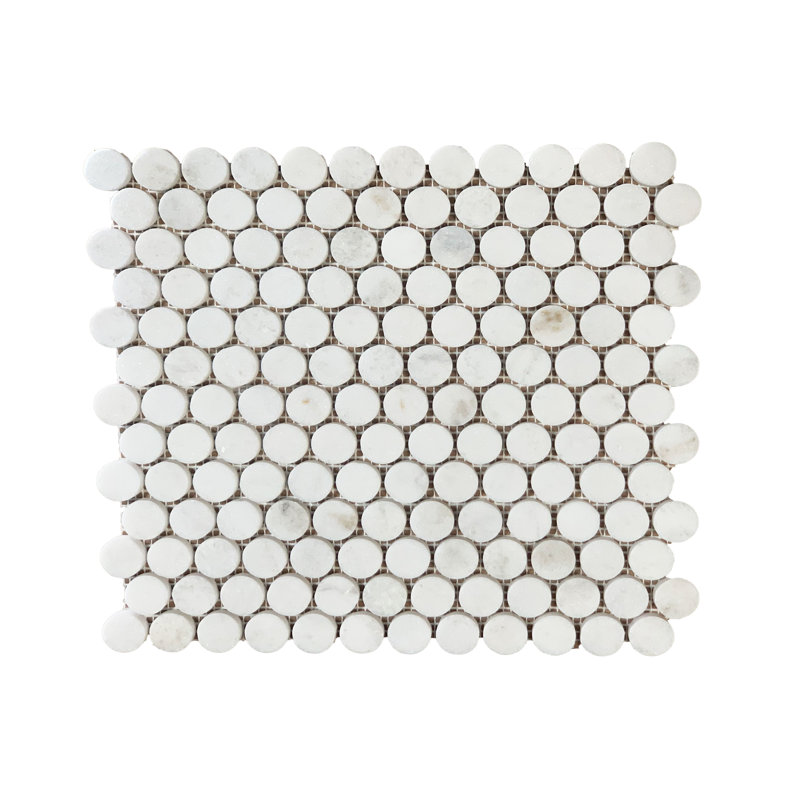 Carreau de mosaïque rond 1 po x 1 po Penney, Poli