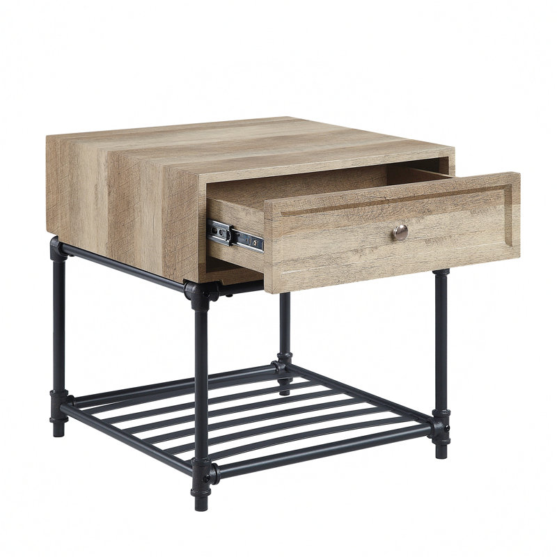 Jeroen Marble Top End Table with Storage