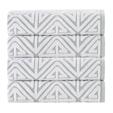 Black And White Geometric Bath Towels