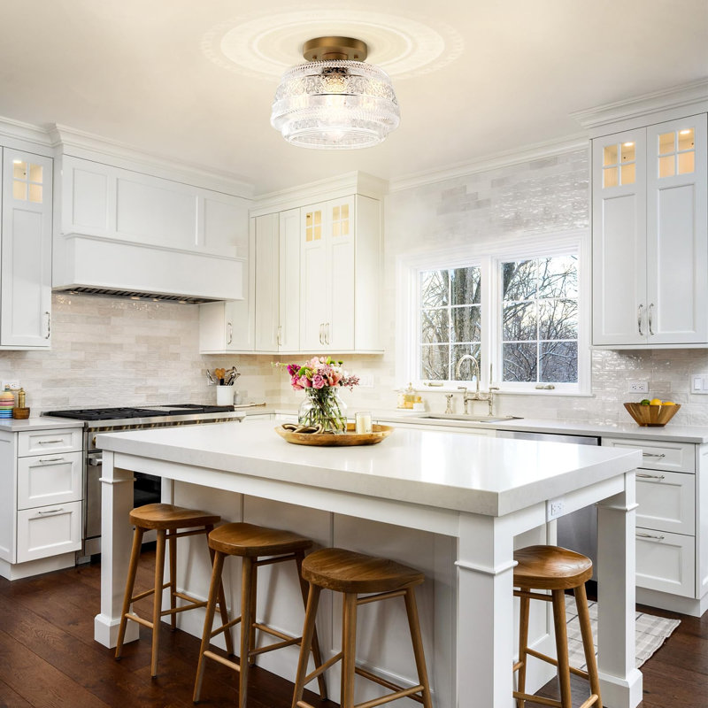 Andretta Glass Semi Flush Mount