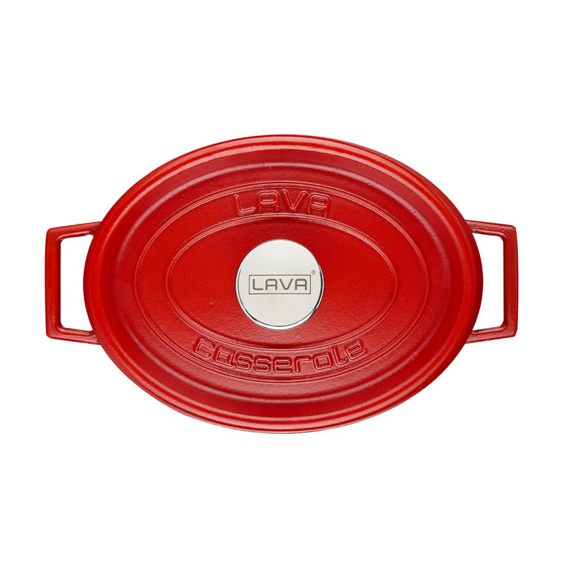Casserole en fonte émaillée lave 5 pte Oval Spring Series avec couvercle tendance, Rouge