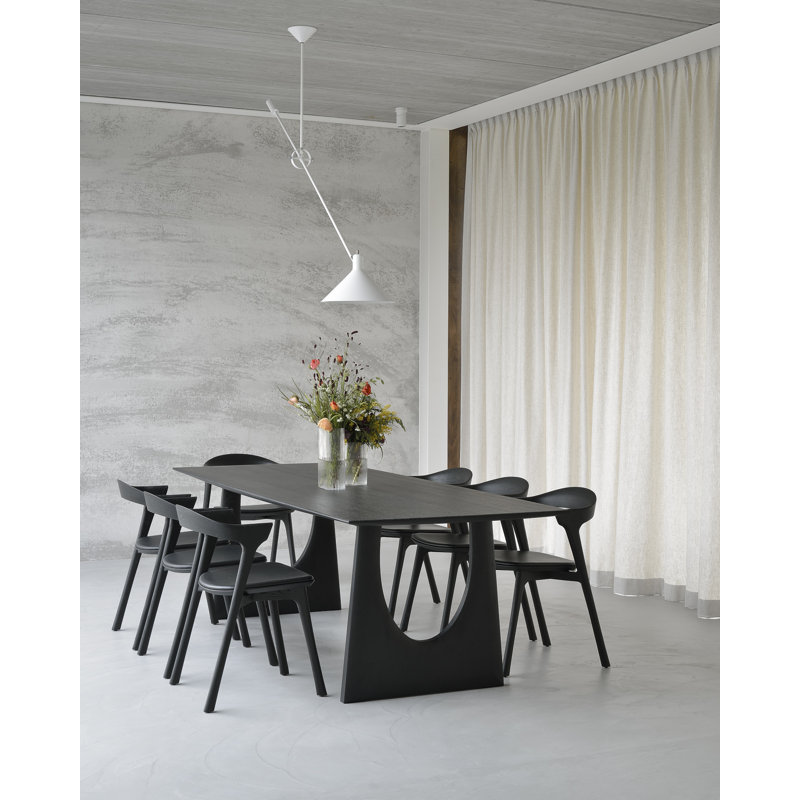 Oak Dining Table, 39.38" W x 86.62" L, Black