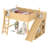 Full Loft Bed with Storage Shelves and Wardrobe, Solid Wood Loft Beds with Detachable Slide and Ladders, No Spring Box Needed,Natural-2023270914-2023270916