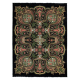 Labyrinth Machine Woven Wool Floral/Paisley/Damask Area Rug in Noir/Green/Gold/Pink