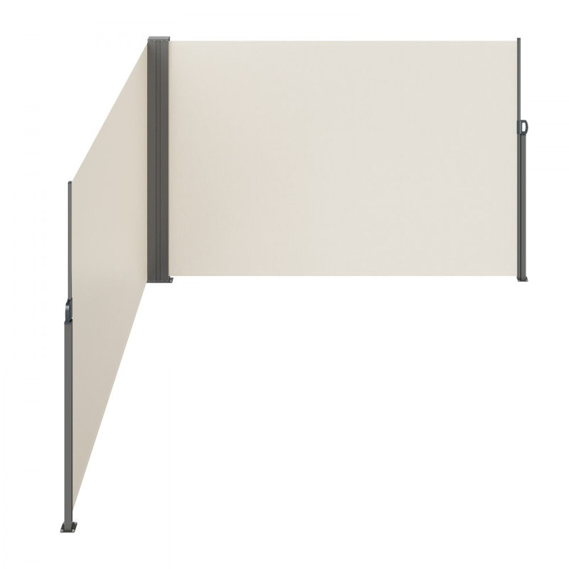 Manual Retraction Side Awning in Beige, White, 19.7' H x 6.56' W