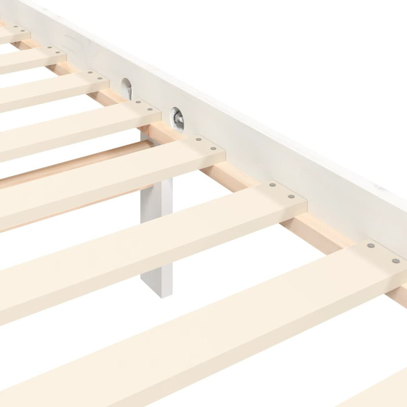 Bed Frame with Headboard, White, European Single (90 x 200cm)