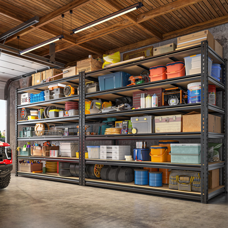 59.8" Extra Wide Heavy Duty Storage Shelves - Adjustable Garage Shelving Unit, Large Capacity, Tool-free Assembly