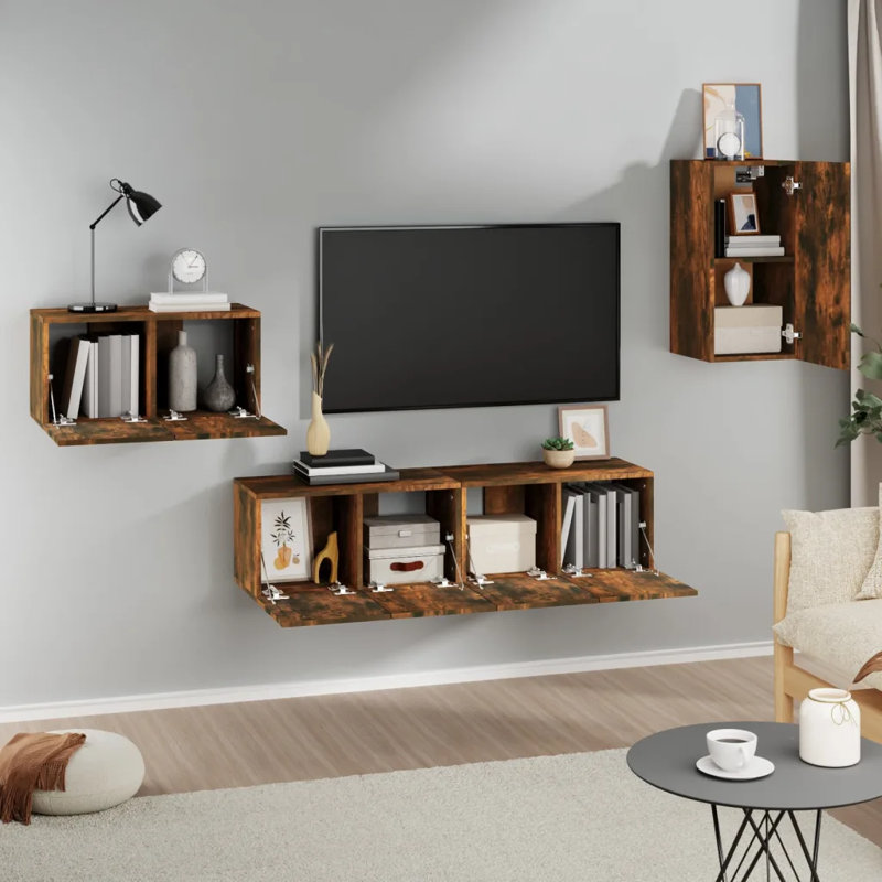 Siegfried Unfinished Entertainment Centre for TVs up to 50", 120cm, Smoked Oak