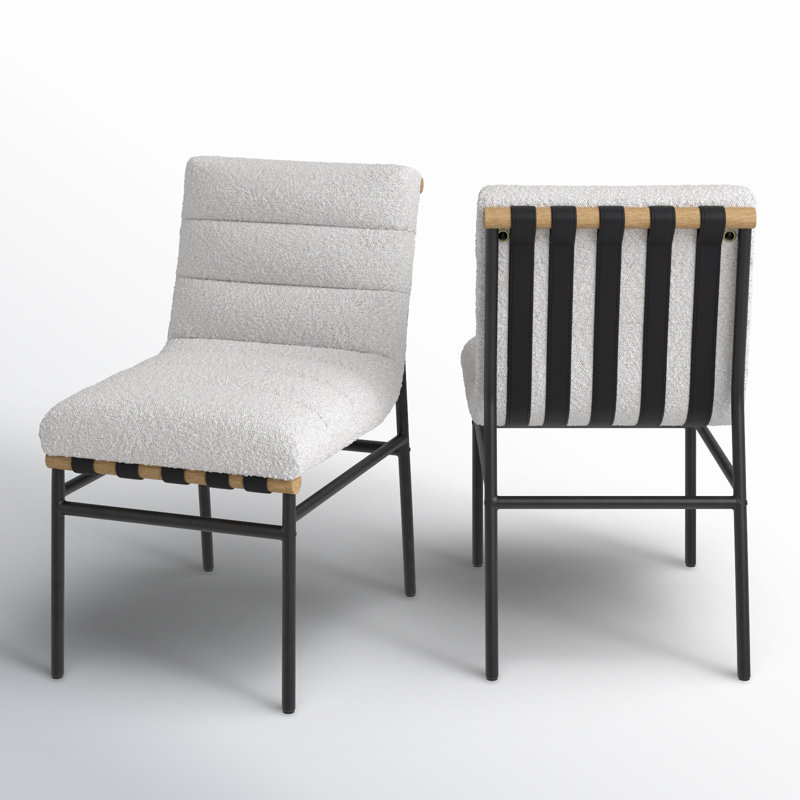 Vincentas Dining Chair, Cream Boucle Fabric