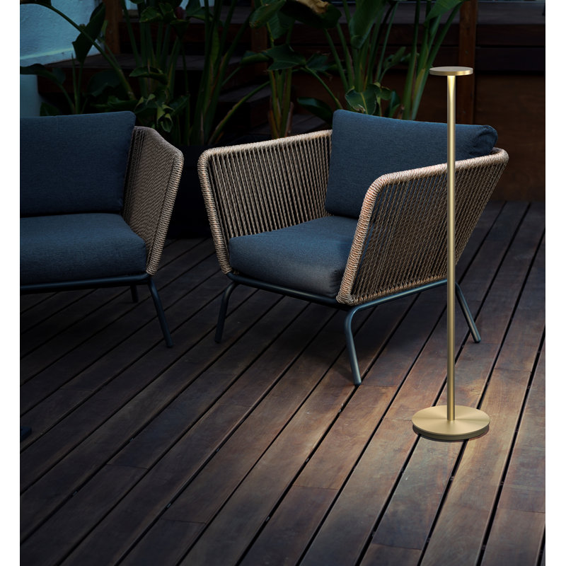 Luci 41" Novelty Floor Lamp, Satin Aluminum