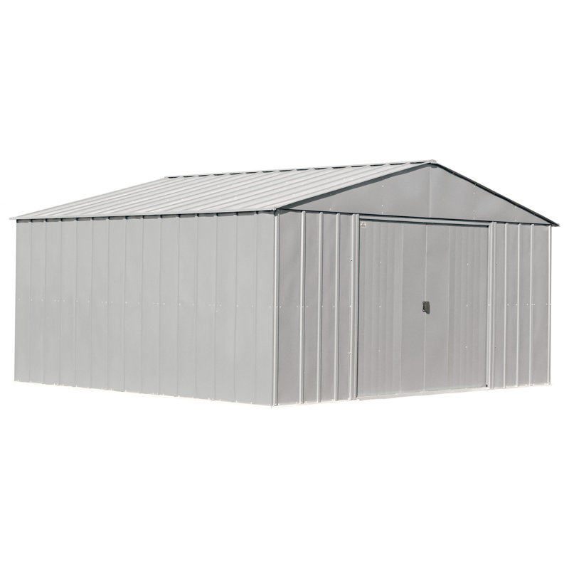 Remise classique en métal, 14 x 12, gris flûte, Gris flûte