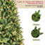Arbres de Noël artificiels pré-éclairés, lumières chaudes, embouts de branches mixtes en PE et PVC, base en métal-439336970