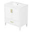 Meuble-lavabo cannelé élégant 30 po avec lavabo en céramique, boîte simple, pieds en bois massif, portes et tiroir à fermeture en douceur, tablette de porte, blanc, meubles-lavabos, meubles-lavabos