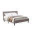 Ensemble de lit pour très grand lit 3 pièces - Structure de lit capitonnée moderne - Tête de lit tapissier en velours taupe brun et table de chevet à finition noire-1866813299-1866813296