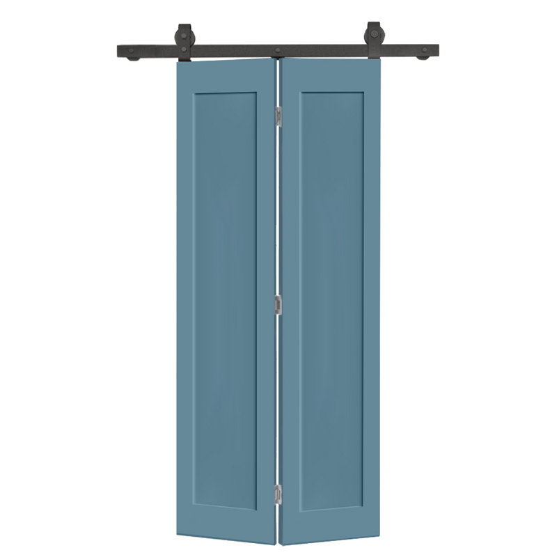 Ensemble de quincaillerie pour porte de grange coulissante 1 panneau, 28 po x 80 po, Bleu dignité