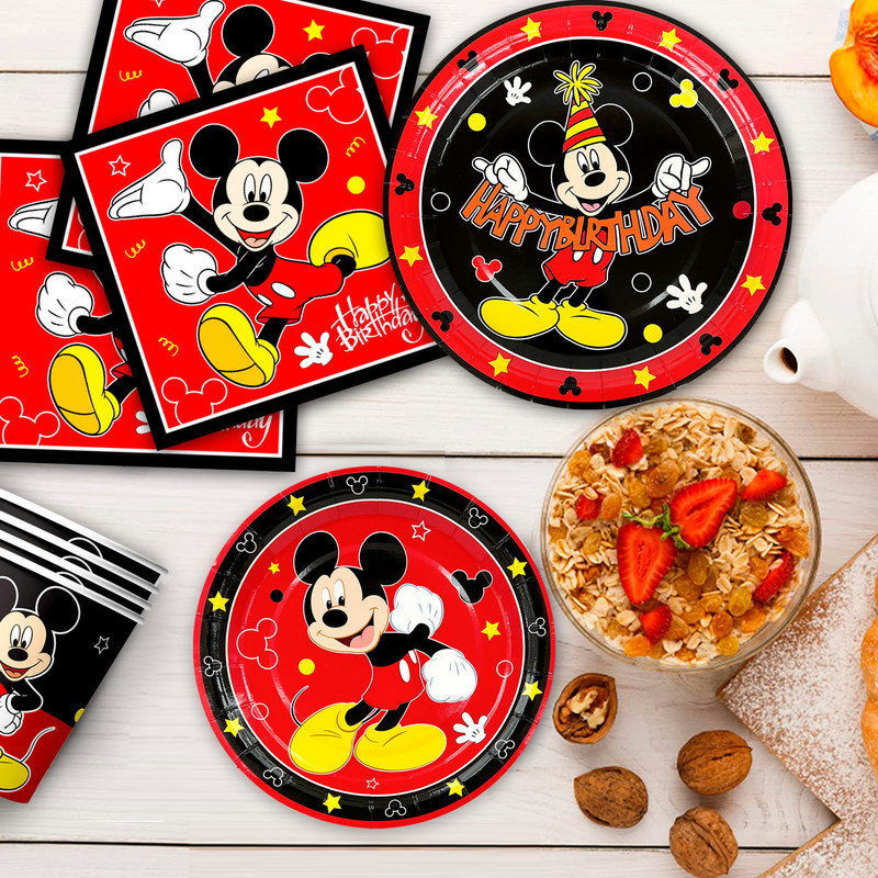 Mickey Mouse Birthday Party Decorations, 141 pièces Mickey Mouse Birthday