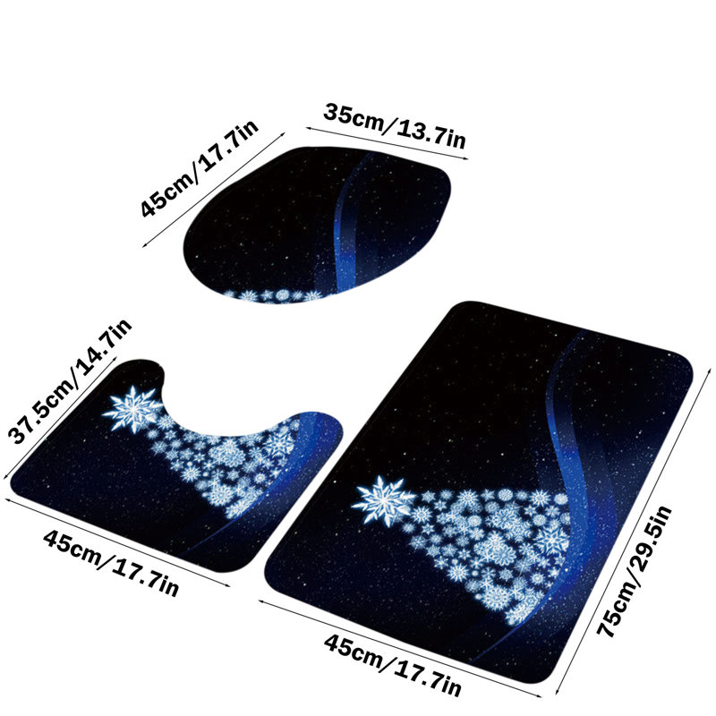  Tapis de salle de bain Tapis de salle de bain super absorbant avec arbres de Noël