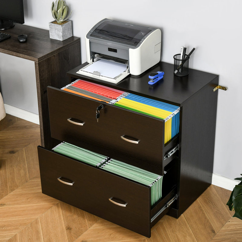 2 classeurs verticaux avec serrure, rehausseur de rangement pour bureau à domicile, capacité de 110 lb, solution de l 28,86 po x P 16,5 po et H 27,79 po