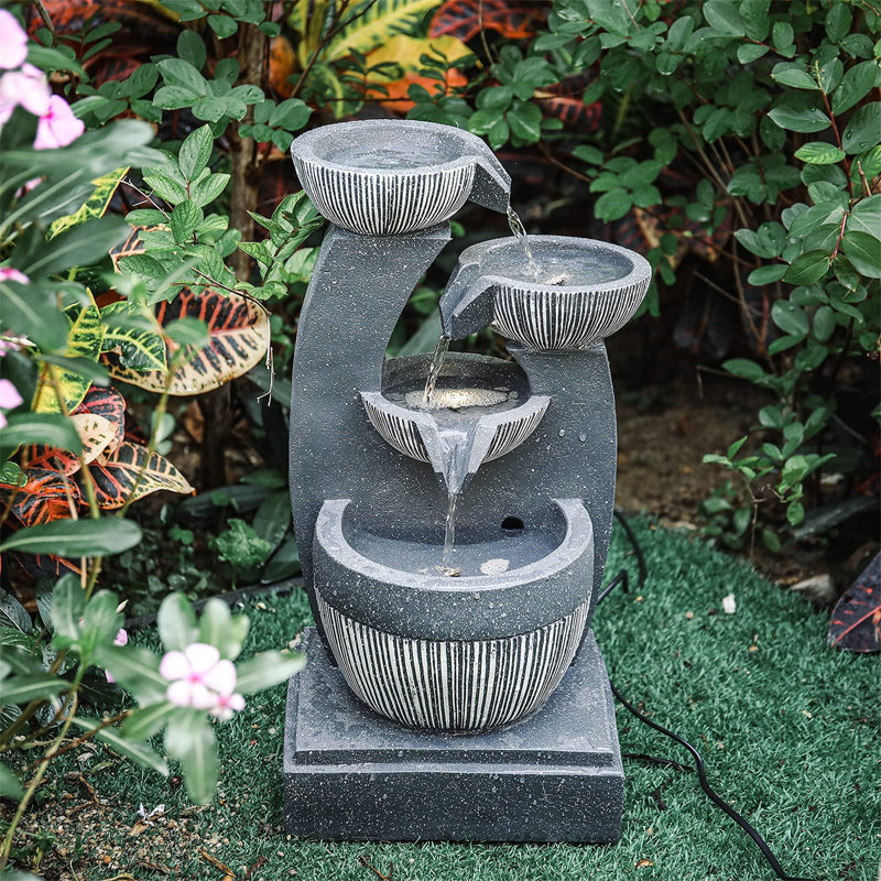 Weather Resistant Floor Fountain with Light