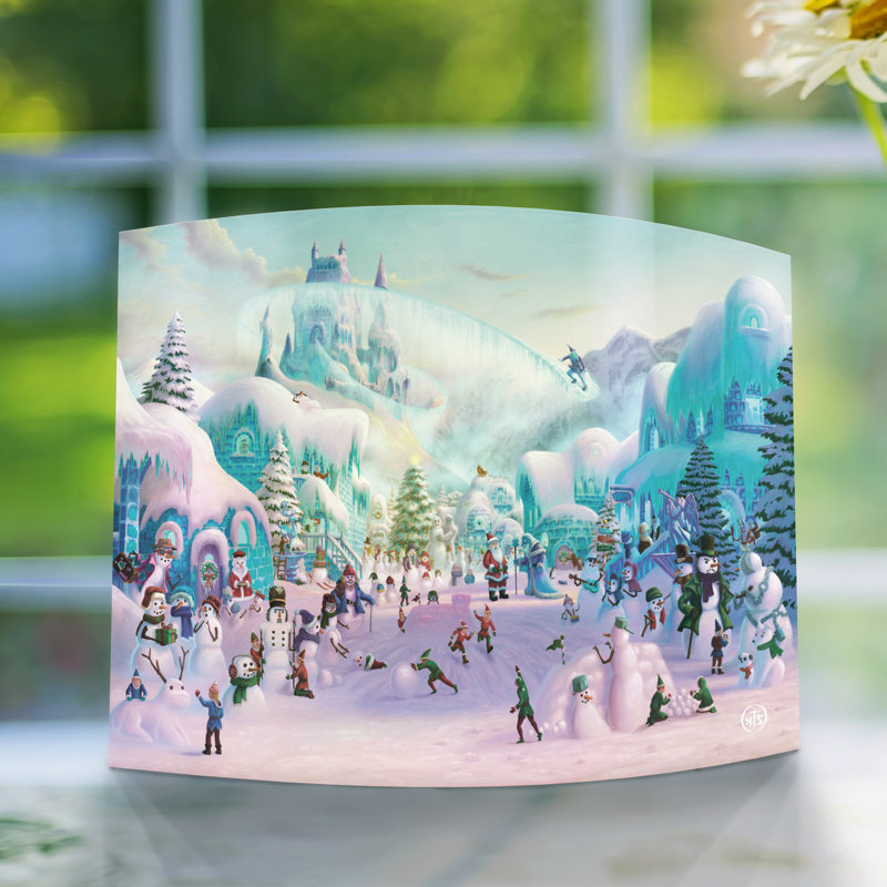Impression sur acrylique courbée Zac Kinkade (Snowman Sanctuary)