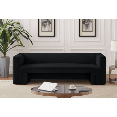 89.5" Velvet Square Arm Sofa
