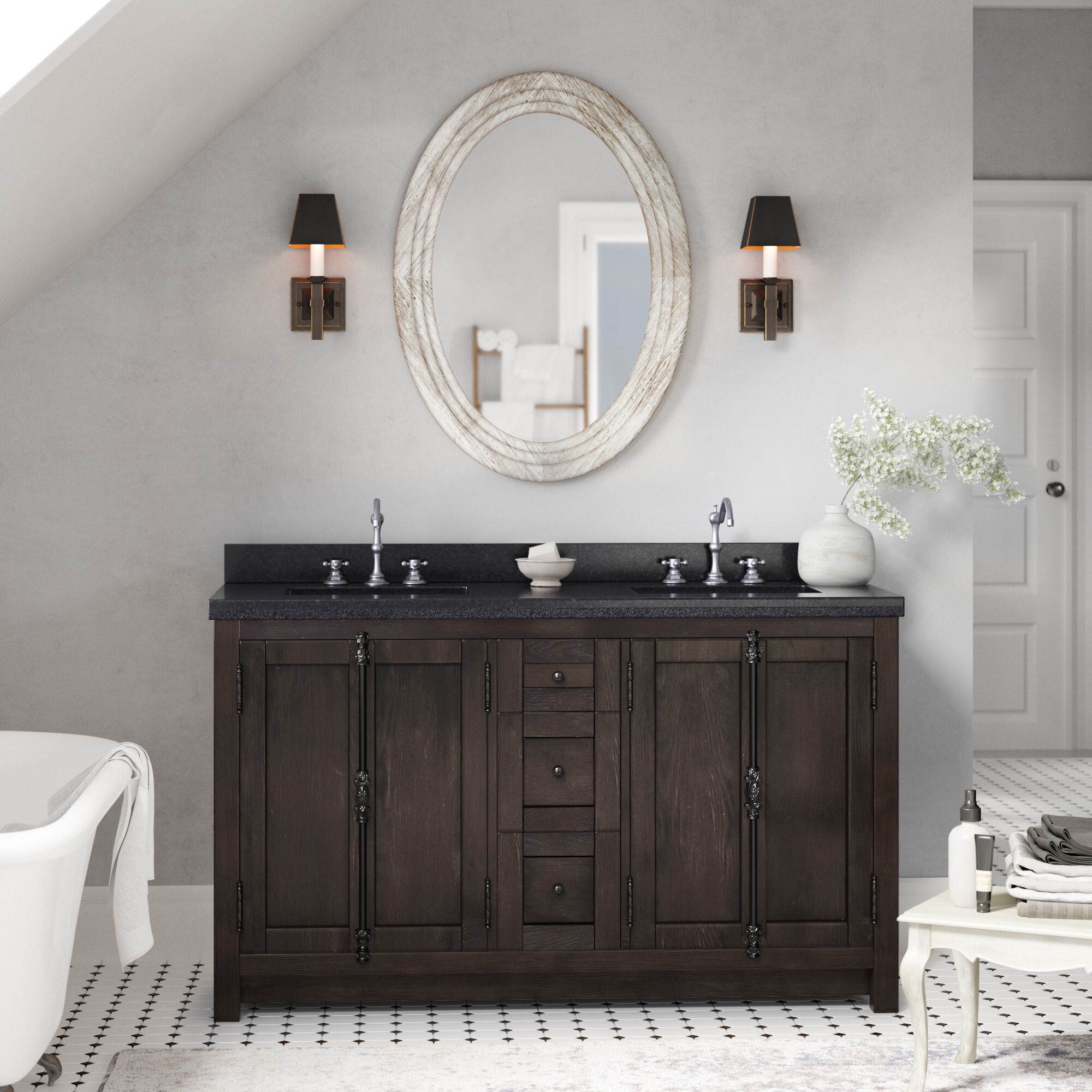 One Allium Way® Keesha 55'' Double Bathroom Vanity with Top & Reviews