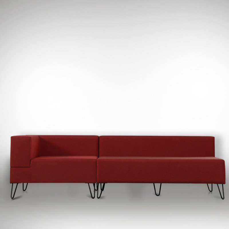 Canapé rembourré 78,7 po Roullard, 100 % polyester rouge