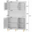Armoire de garde-manger avec station de charge - Armoire de rangement multi-scène de 68 po pour la cuisine, le café, la salle à manger | Tablettes réglables et portes à fermeture douce, blanc