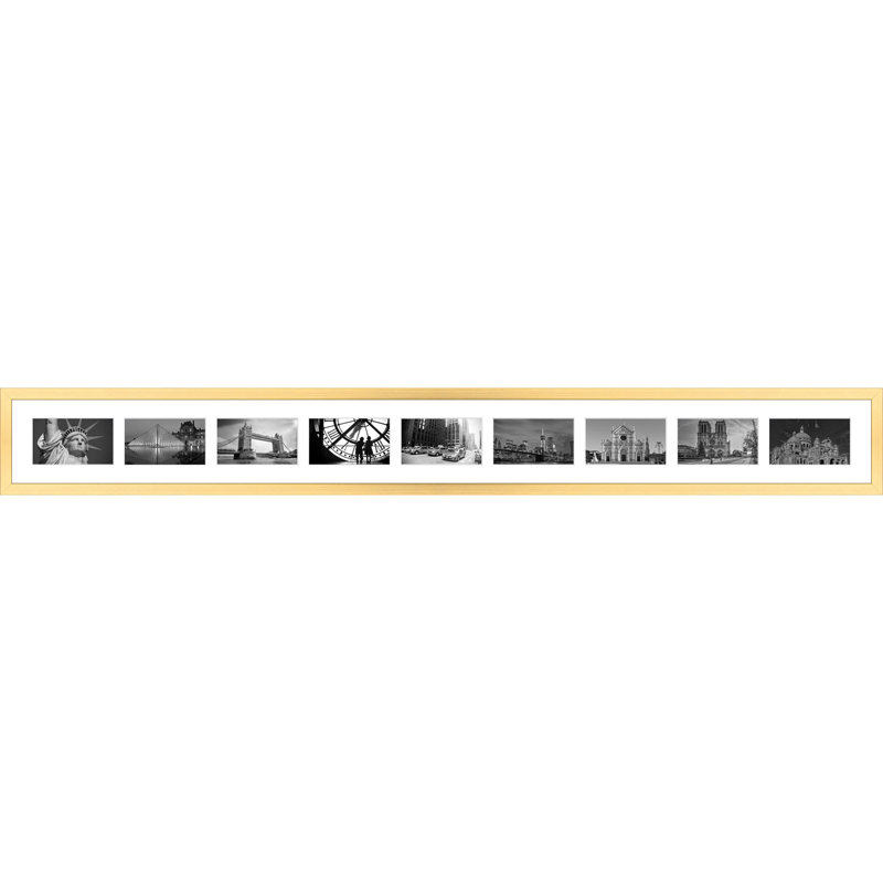 Kyzar Wood Picture Frame with Mat, 10 x 15 cm, Gold
