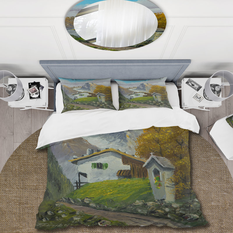 Ensemble de housse de couette style campagne en polyester microfibre Wayside