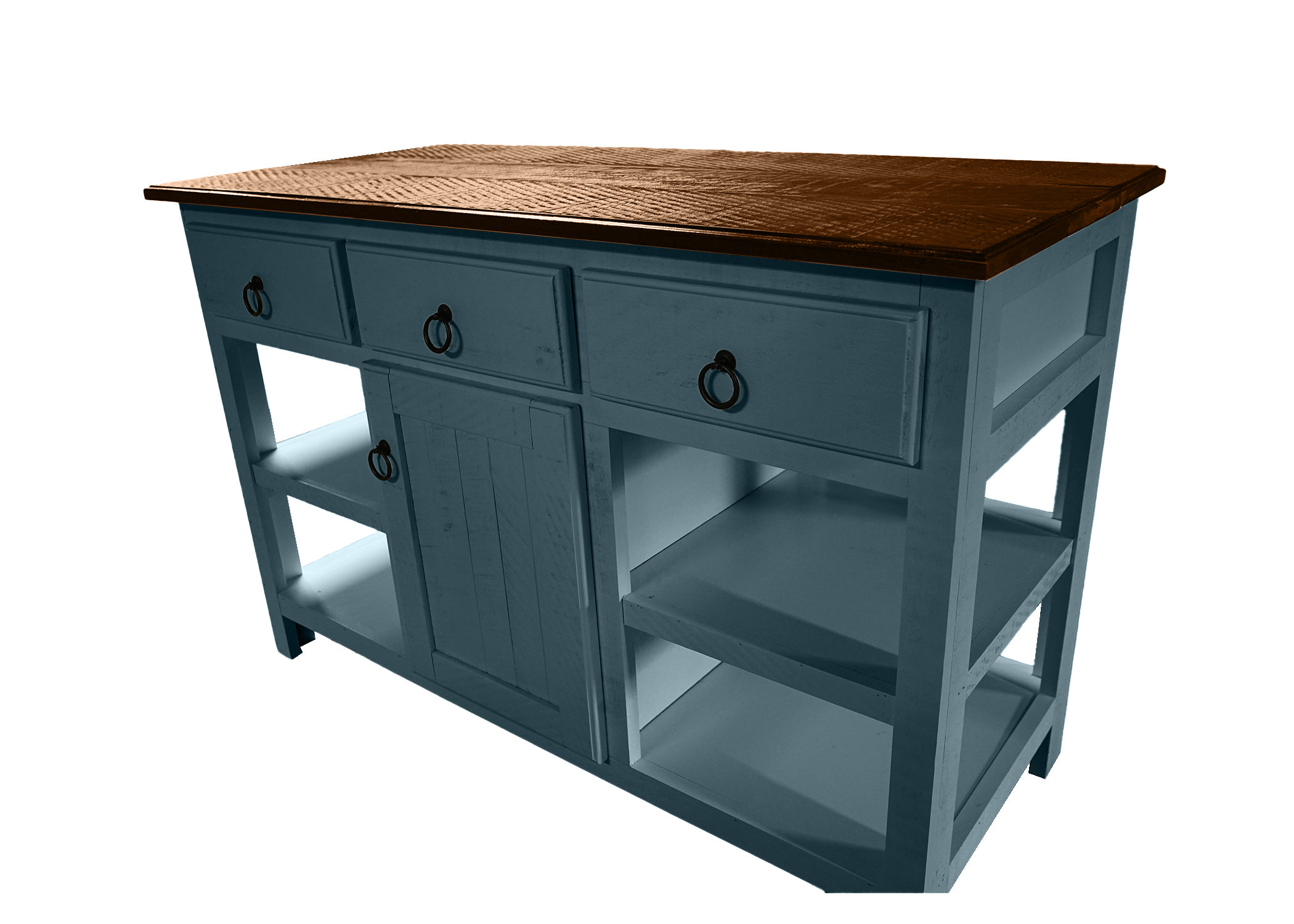 Rosalind Wheeler Rustic 60" Solid Wood Kitchen island | Wayfair
