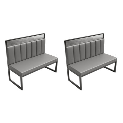 Restaurant Ice Cream Shop Cafe Bar Simple Bench Faux Leather Upholstered Bench