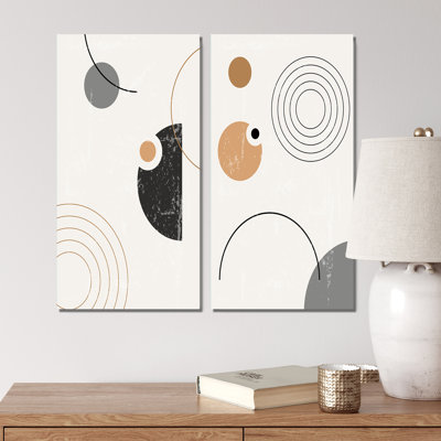 Minimal Colorful Circular Geometrics IV - ensemble de 2 impressions