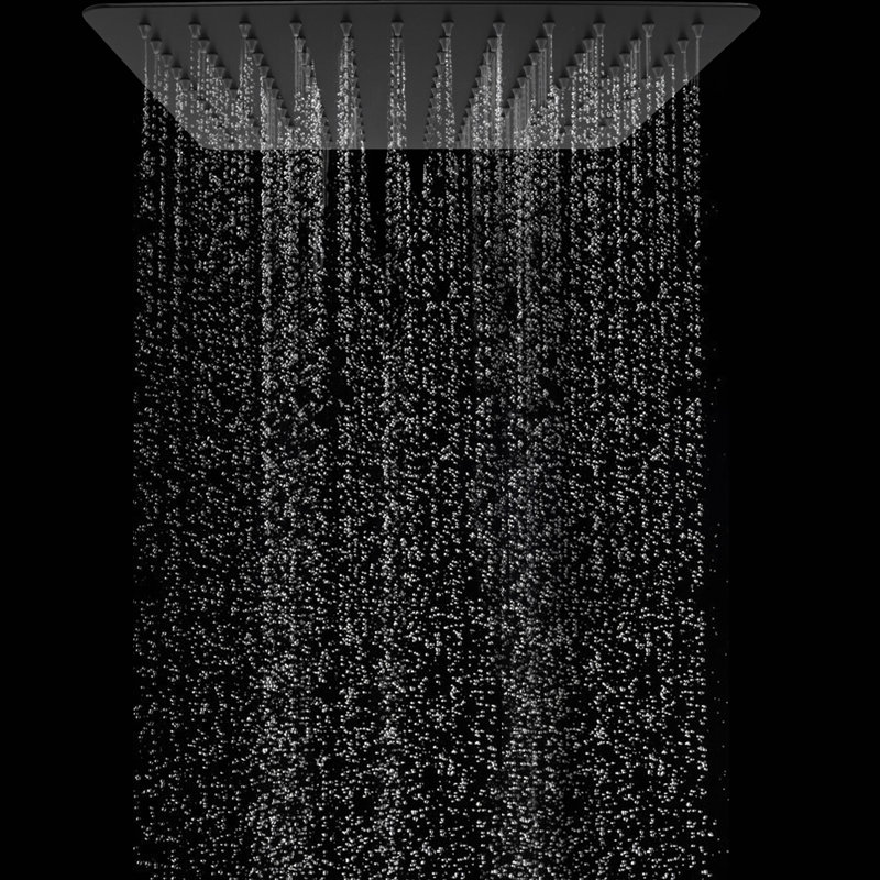 Pomme de douche à pluie réglable, Noir mat