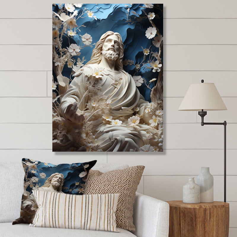 Yazid Christianity Divine Savior, H 20 po x l 12 po x P 1 po, Toile tendue