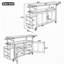 Îlot de cuisine extérieur pliable avec roues verrouillables et porte-serviettes-1095048960