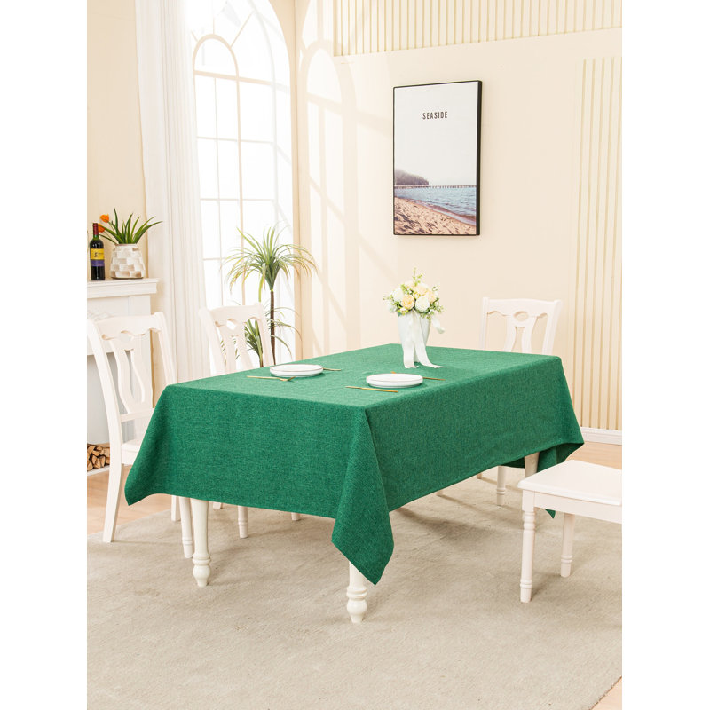 Gimena Fall Rectangle Stain Resistant Tablecloth, 70" L x 55" W, Kelly Green