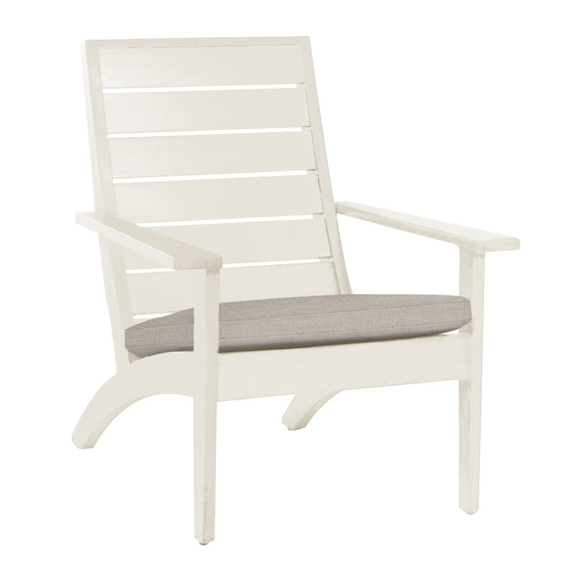 Kennebunkport Aluminum Adirondack Chair - Chalk, Dove Sunbrella® Linen, No Welt, Chalk