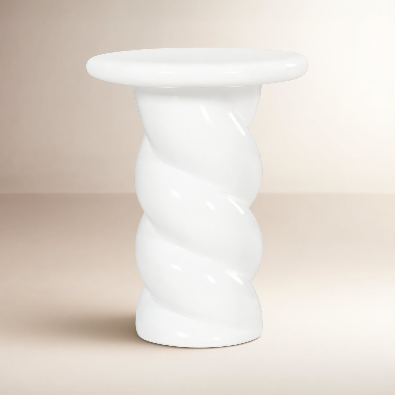 Noelly Concrete Accent Table, White