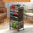 8 Tier Rolling Bookshelf Cart With Wheels, Mobile Book Storage Cart With 2 Sides Access Bookcase For Narrow Space, Rolling File Organizers And Storage