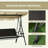 3-Seat Porch Swing with Canopy Outdoor Swing Chair w/ Rattan Seat