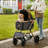 Pet Stroller, 4 Wheels Dog Stroller Rotate with Brakes, 66 lbs Weight Capacity, Puppy Stroller with Detachable Carrier, Storage Basket and Pet Pad, Black, Designed for Small to Medium Sized Dogs