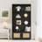 5-Tier Boho Bookshelf with Rattan Doors, 63" Tall Wooden Storage Cabinet and Bookcase for Living Room or Bedroom-824674300