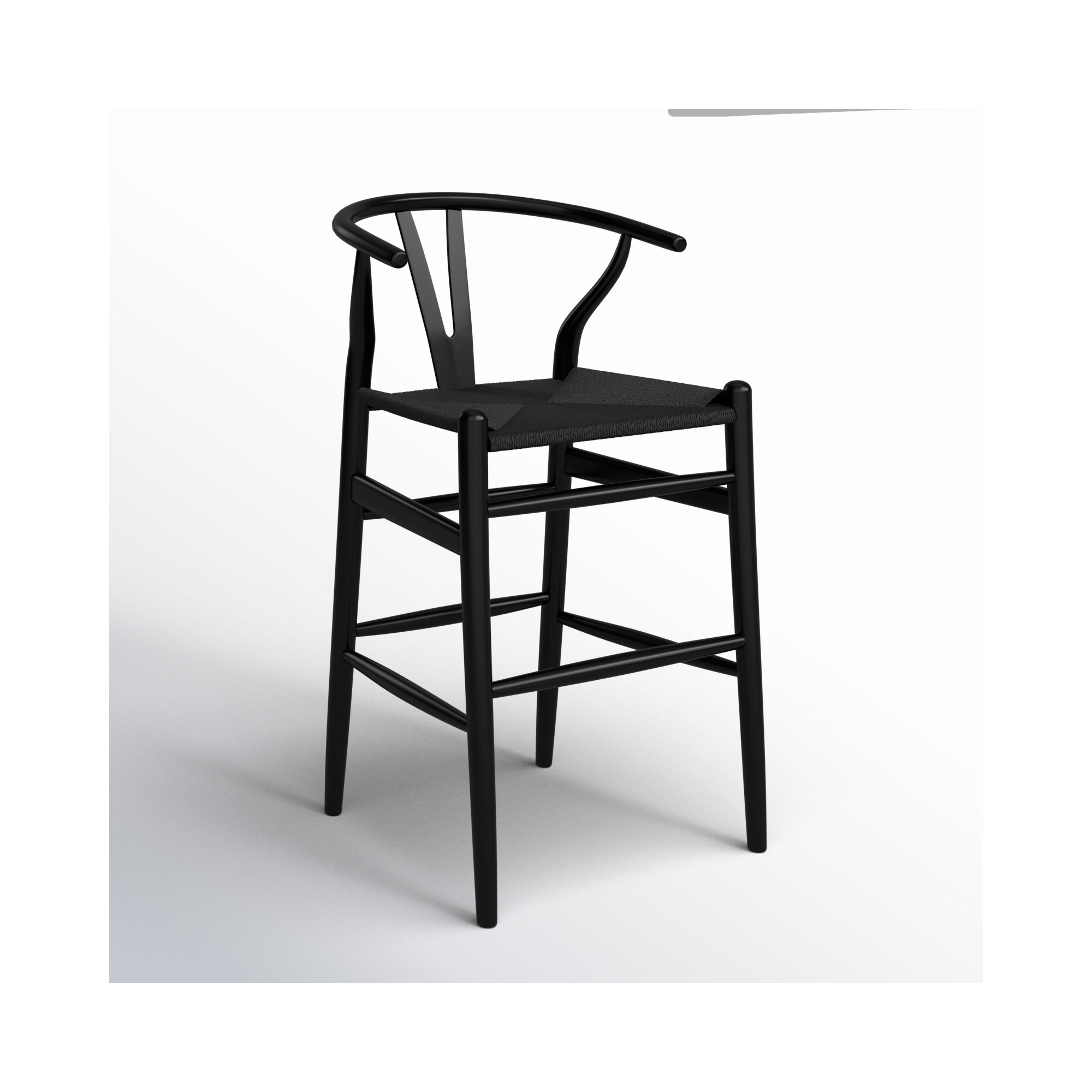 Fairbanks Solid Wood Bar/Counter Stool, Counter Stool (26" Seat Height), Black, Black