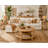 Tan Rattan Round Cocktail Coffee Table